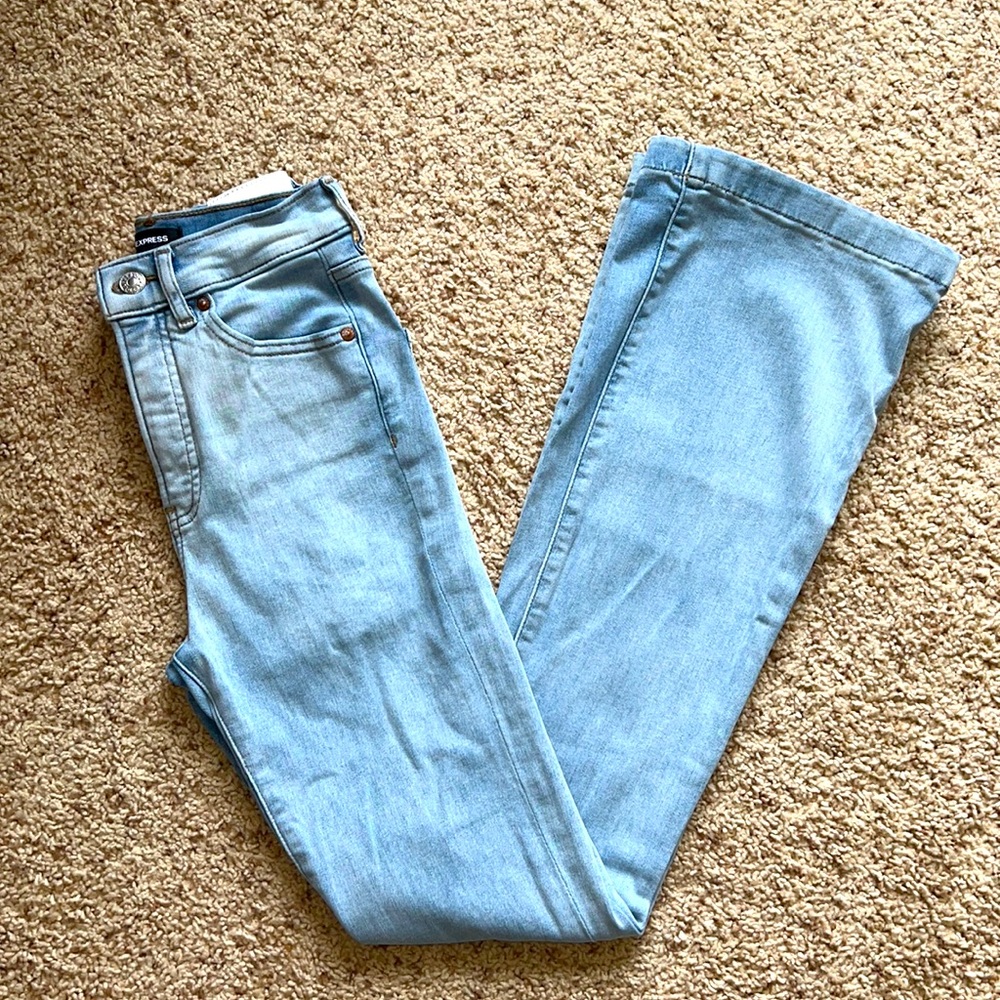 Light Wash High Rise Flare Jeans - 0